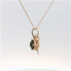LeVian 14k Rose Gold Smoky Quartz Diamond Pendant Necklace - 18